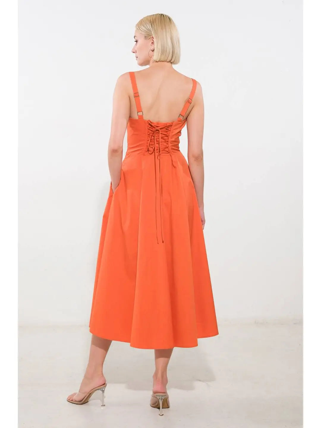 Bustier Fit & Flare Midi Dress