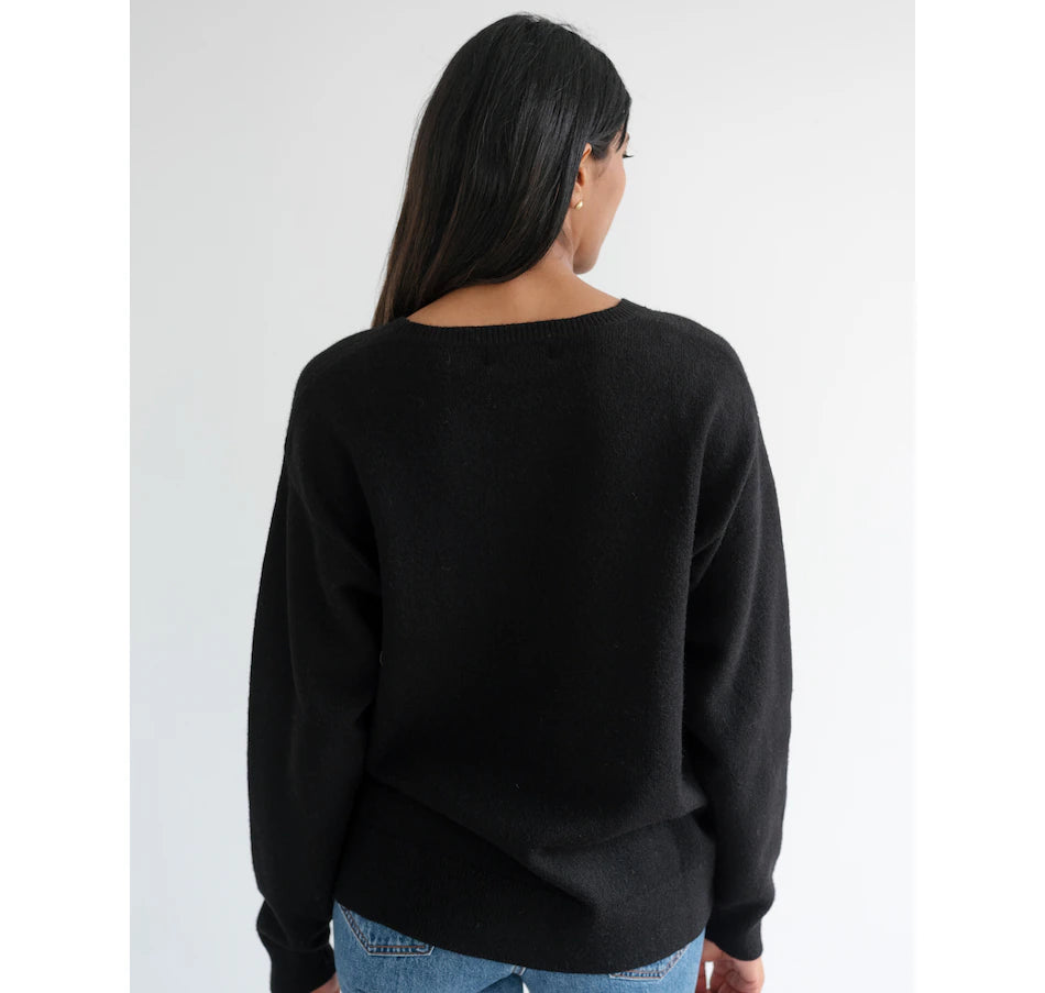 Oversized Knit Crew (S-XXXL ; Grey & Black)