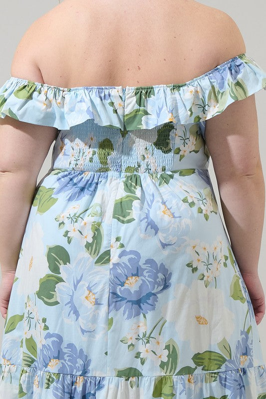 Sloane Floral OTS Midi Dress (XS-3X)