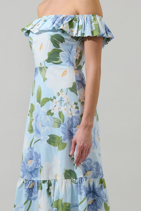 Sloane Floral OTS Midi Dress (XS-3X)