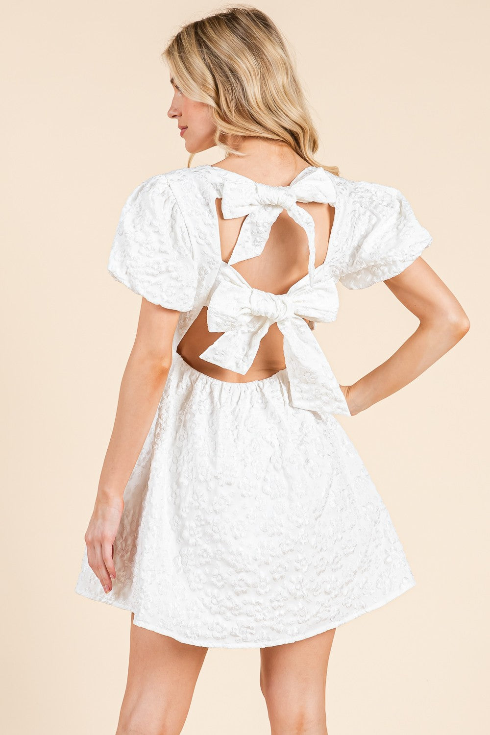 Bow Back Mini Dress (S-3X)
