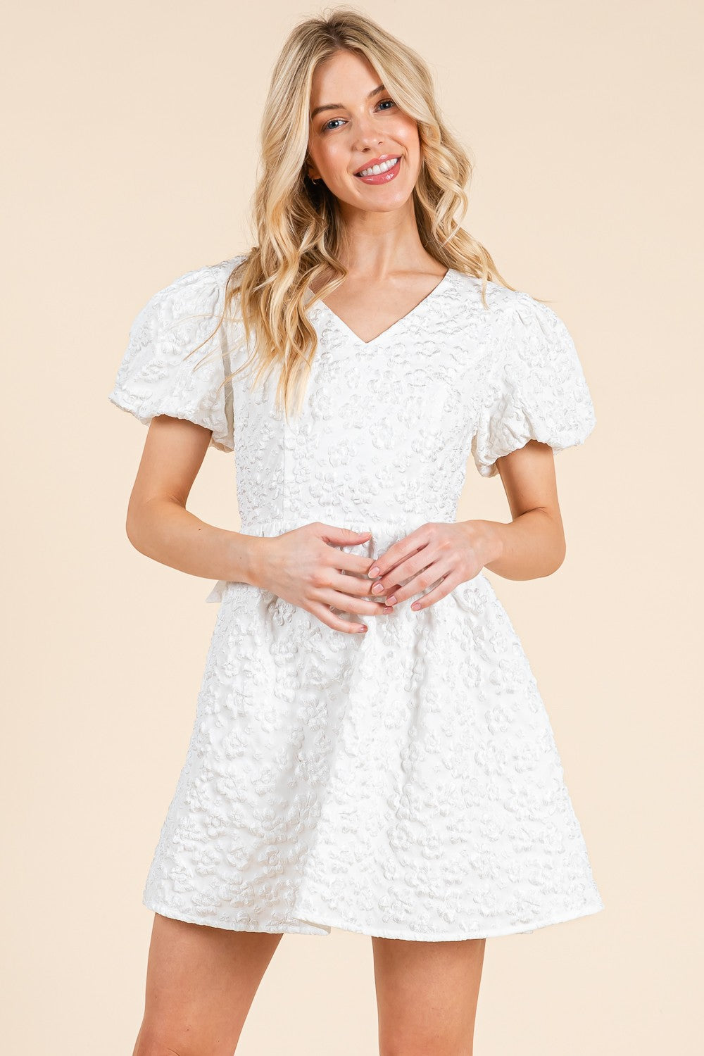 Bow Back Mini Dress (S-3X)