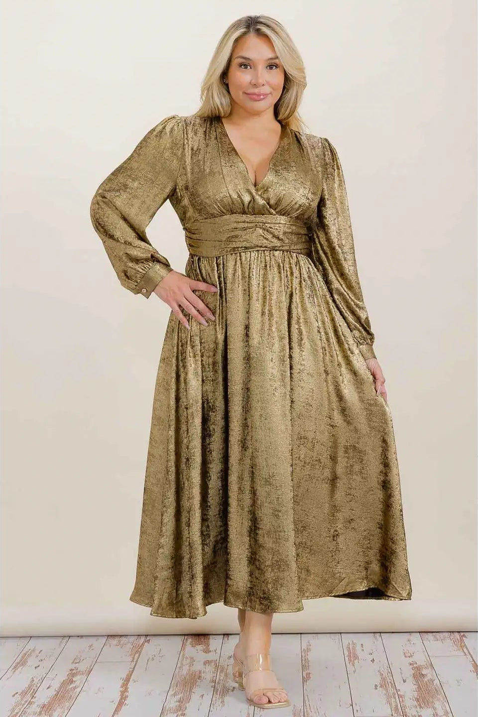 CURVE Golden Goddess Midi Dress Valencia Boutique CURVE Golden Goddess Midi Dress Valencia Boutique