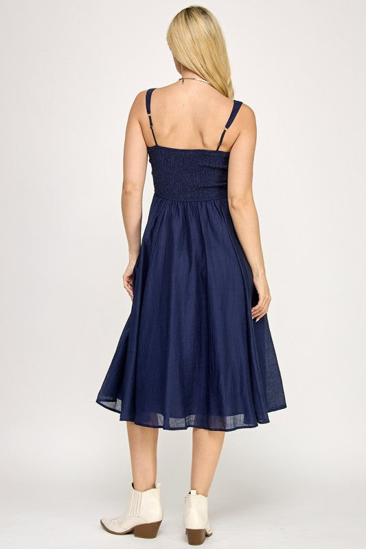 Square Neck Midi Dress (S-3X)