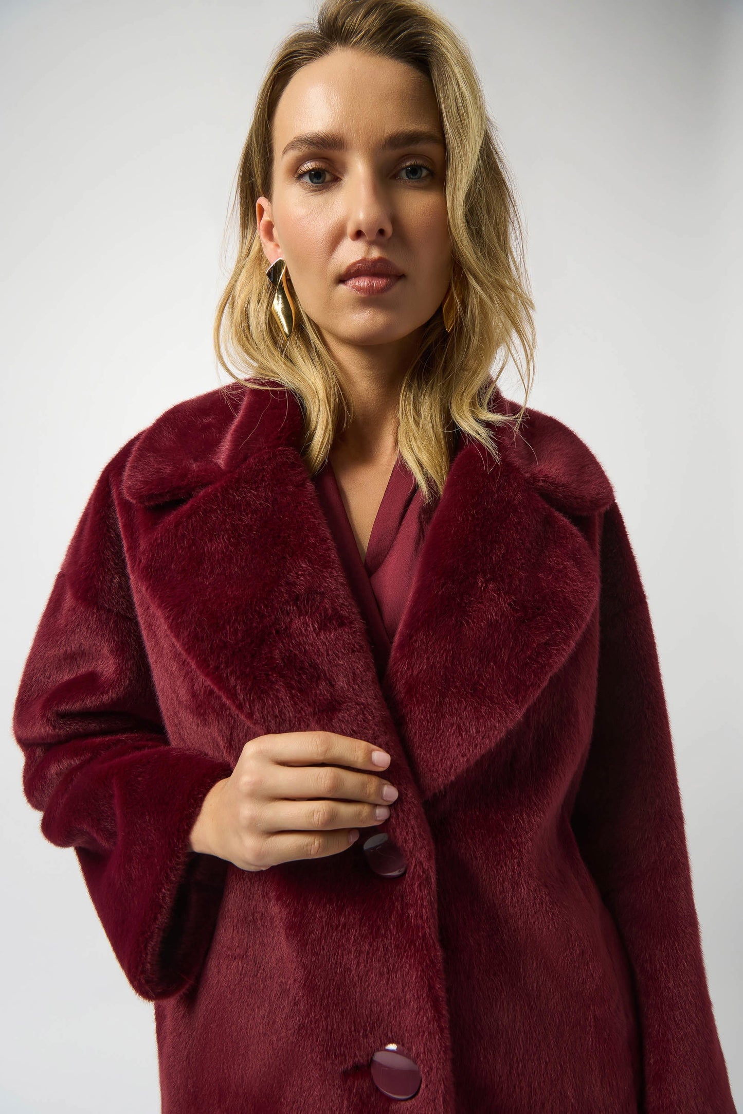 Wine Faux Fur Coat (S-XXL)