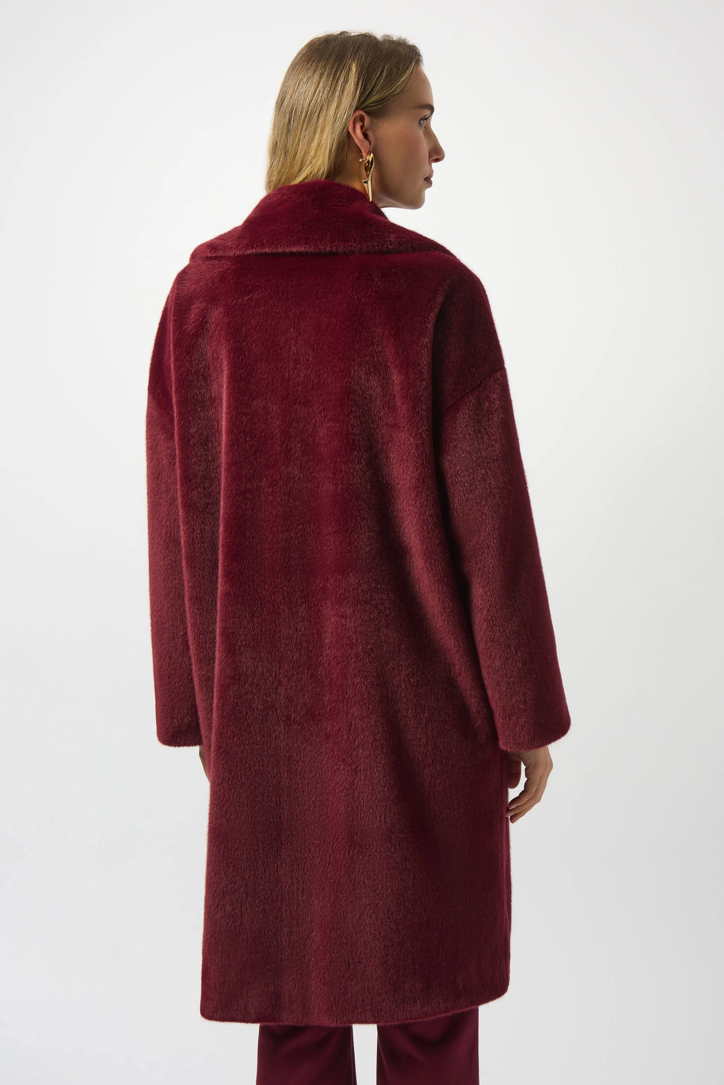 Wine Faux Fur Coat (S-XXL)