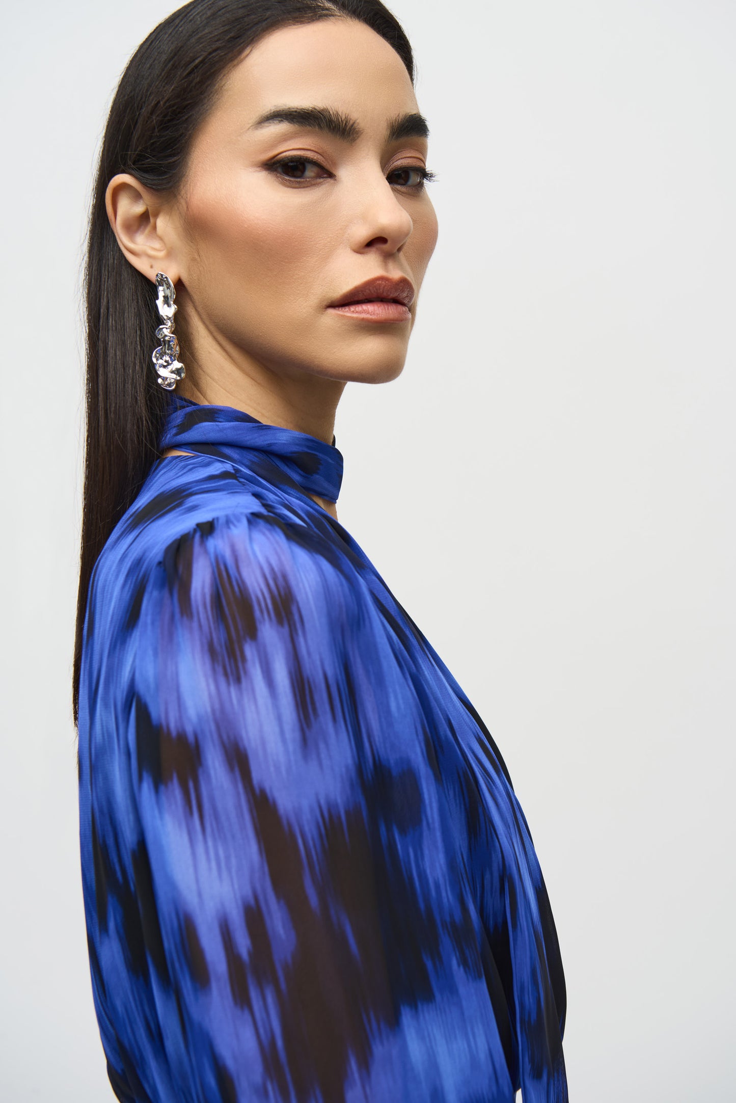 Pleated Print Midi Dress (2-22)