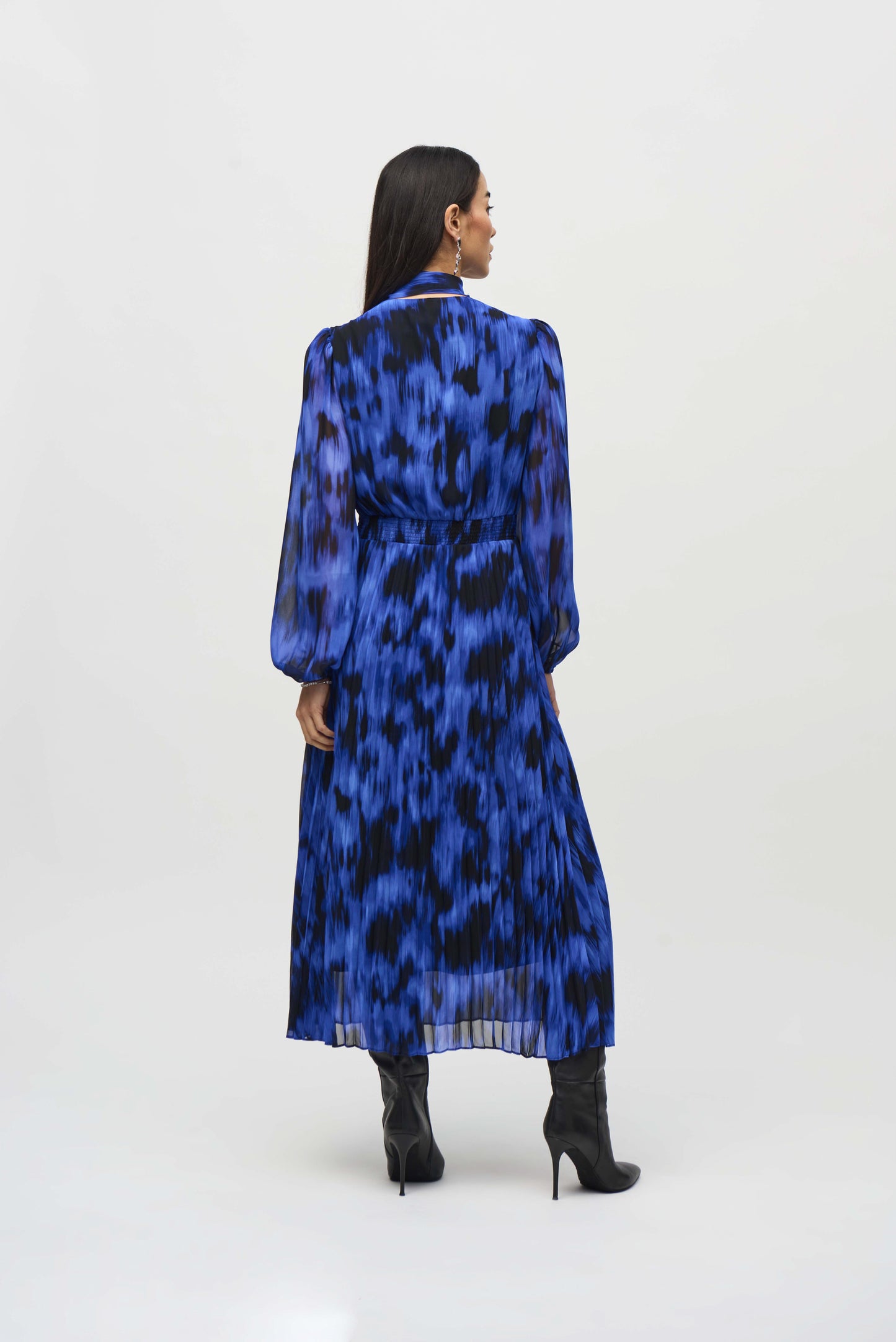 Pleated Print Midi Dress (2-22)