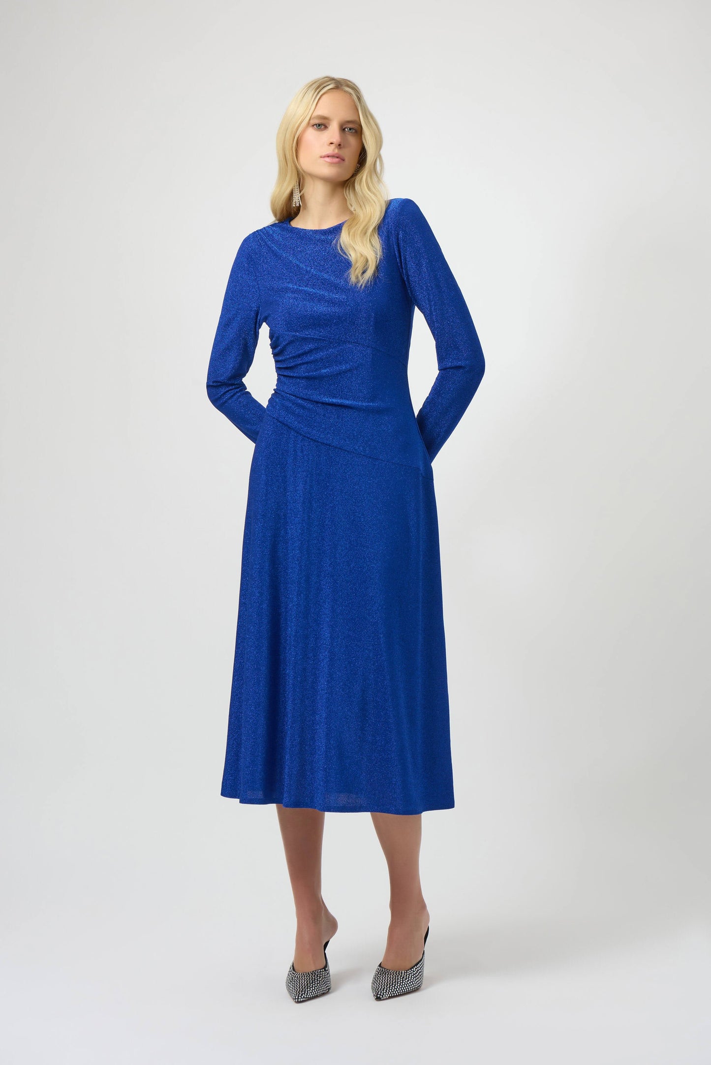 CURVE Shimmer Long Sleeve Midi Dress