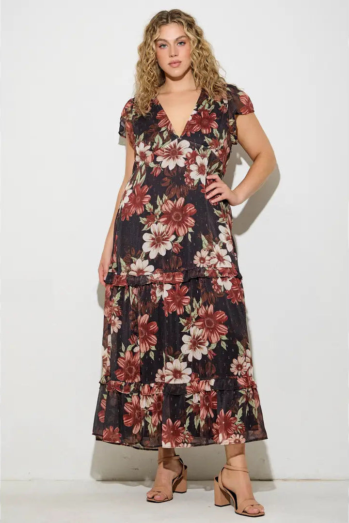 Floral Midi Dress (S-3X)