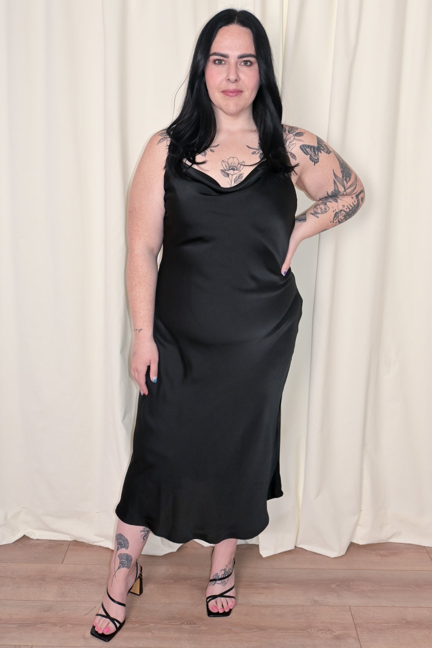 CURVE Satin Slip Dress (2 colors)