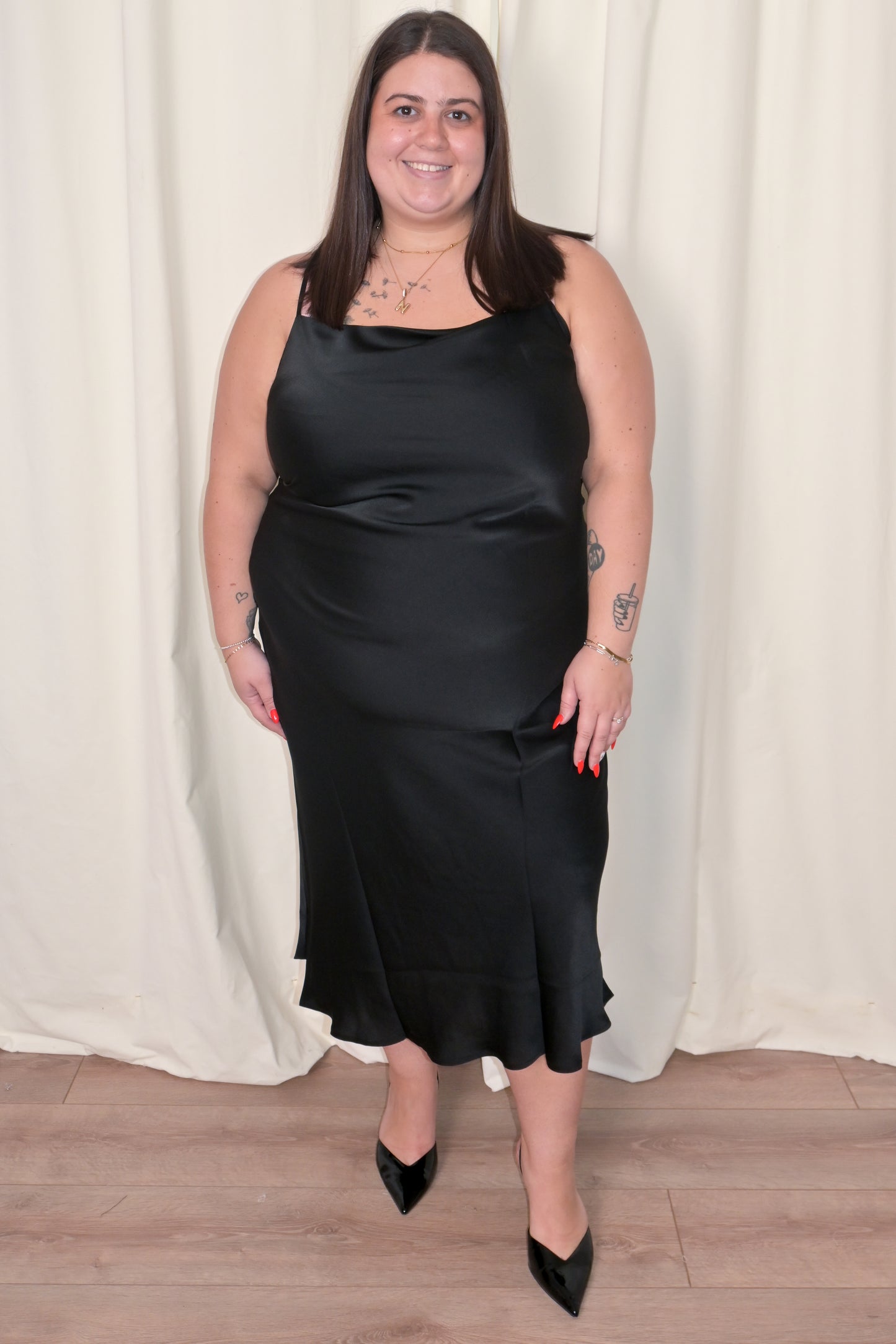 CURVE Satin Slip Dress (2 colors)