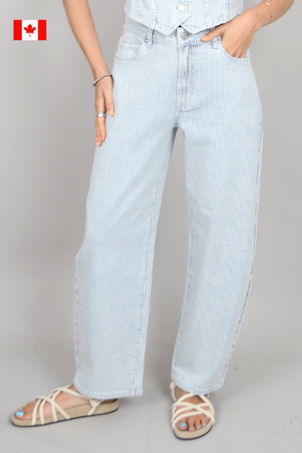 Sammi Striped Barrel Jeans