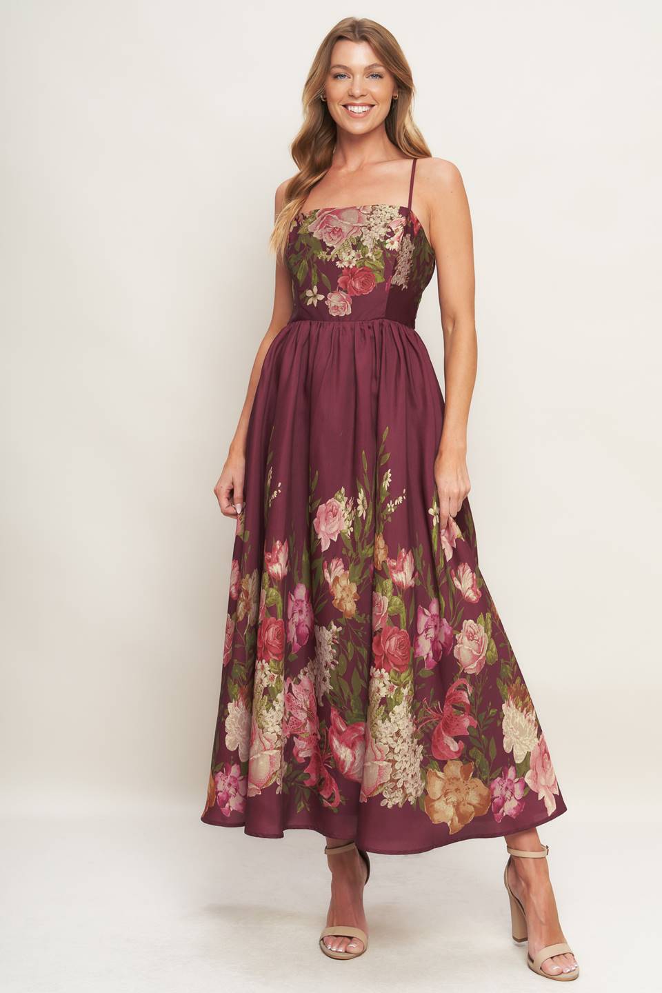 Fall Floral Midi Dress