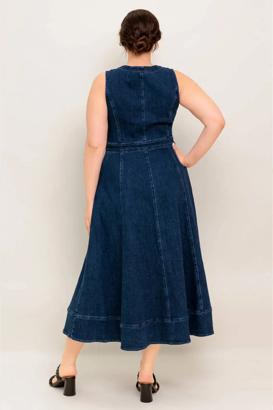 CURVE Denim Zip Midi Dress