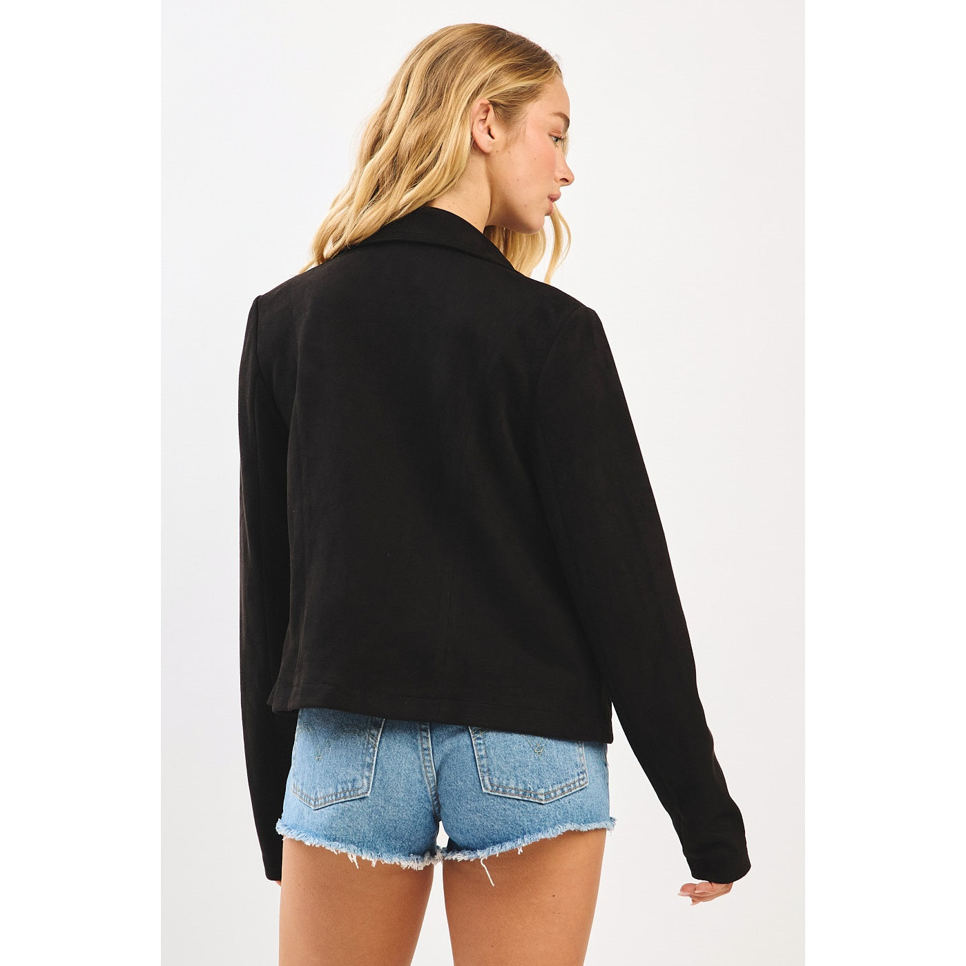 Faux Suede Moto Jacket