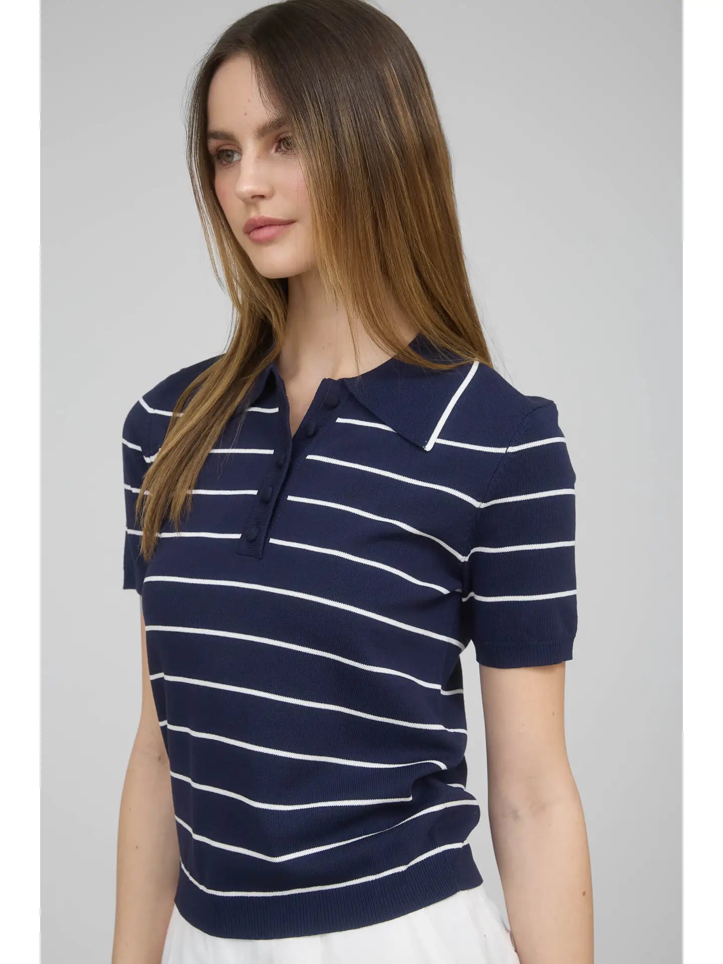 Stripe SS Knit Top
