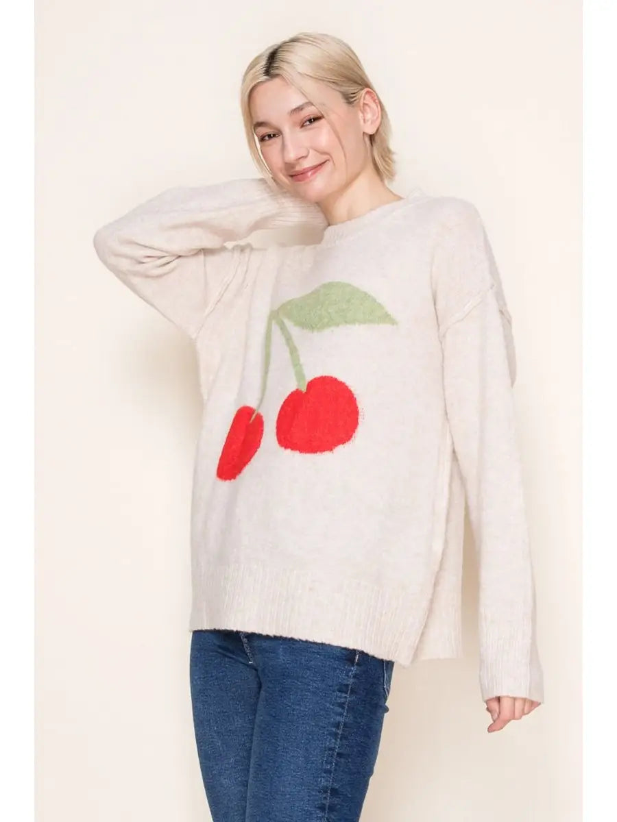 Cherry Pullover Sweater (S-3X)