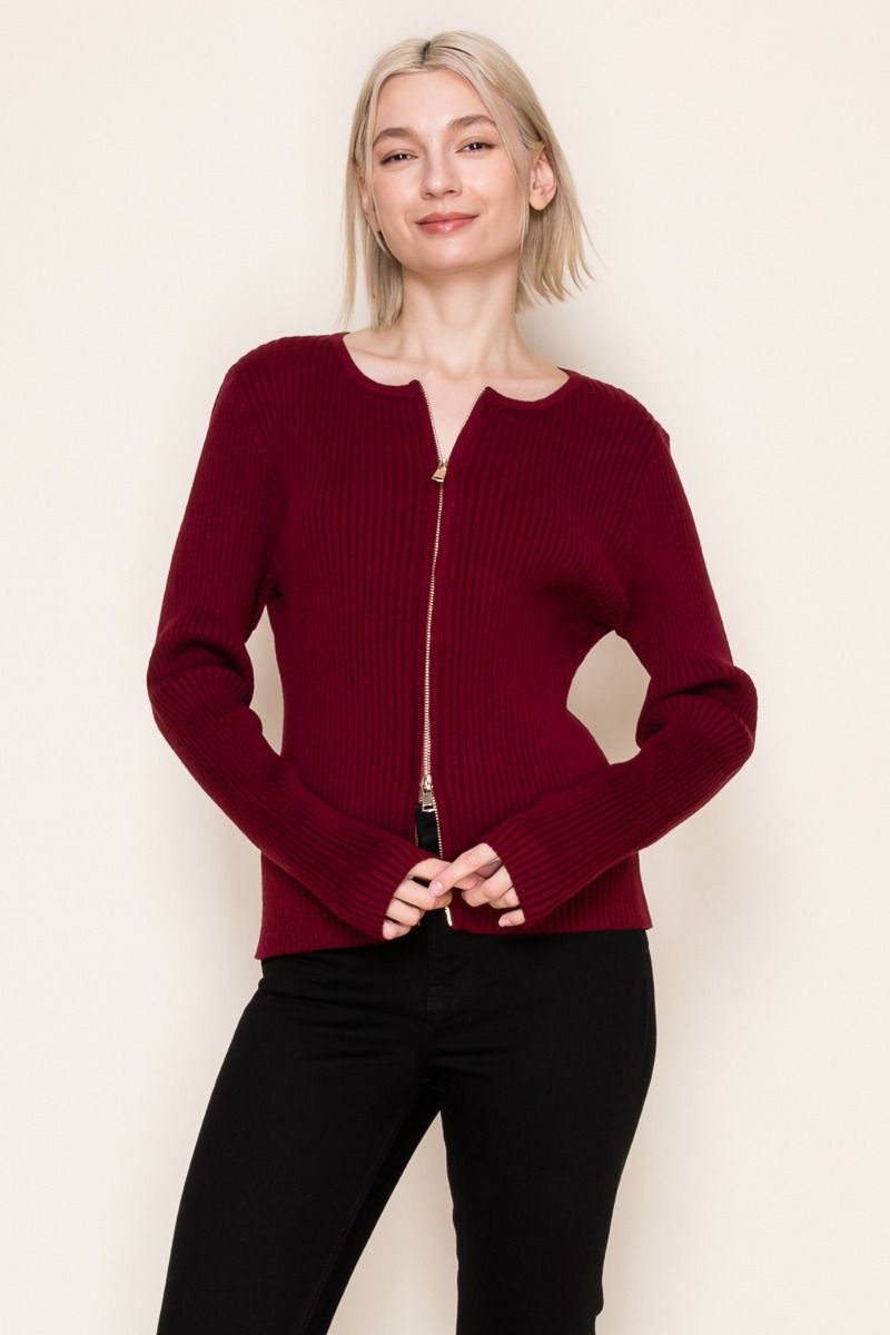 Double Zip knit Top (S-3X)