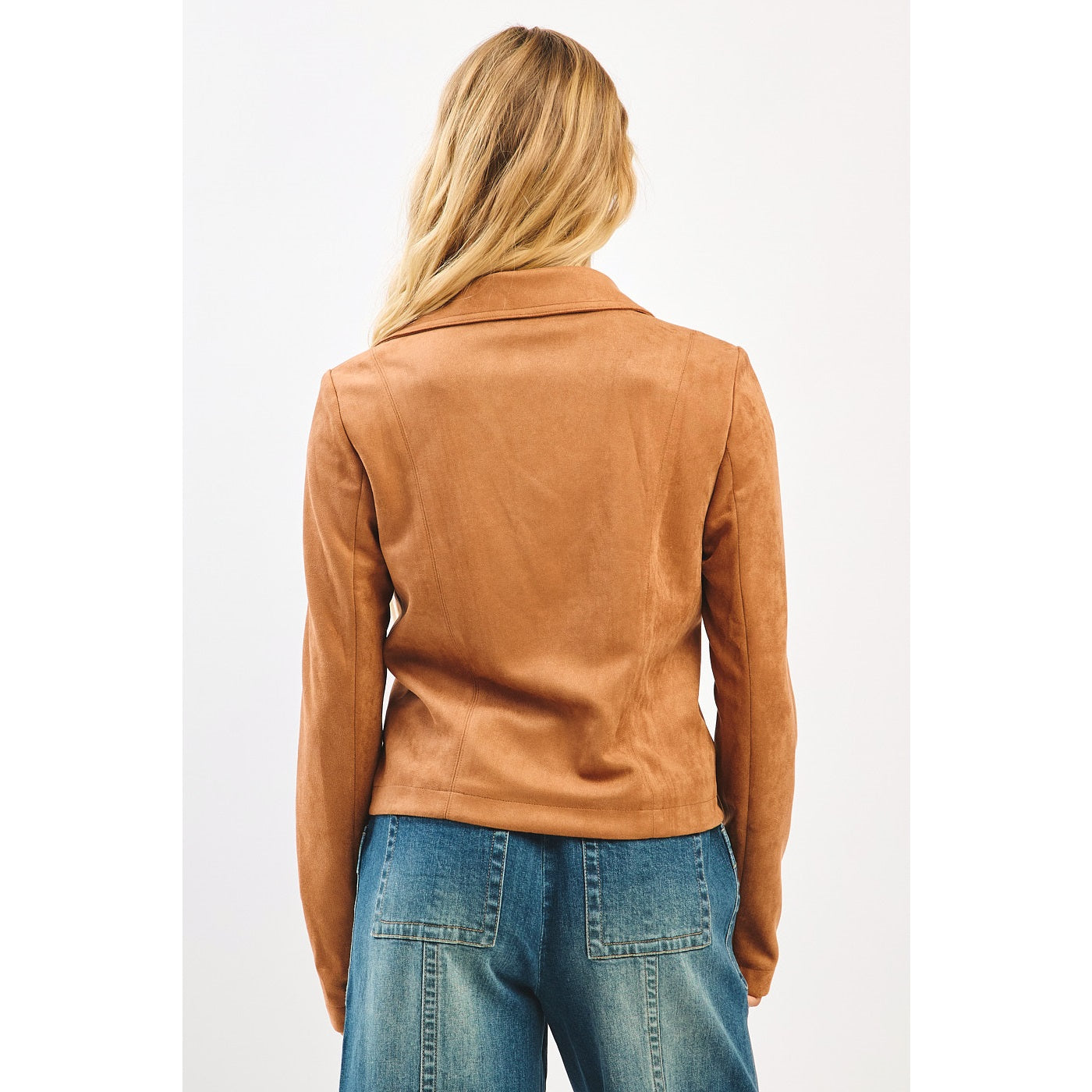 Faux Suede Moto Jacket (S-2X)