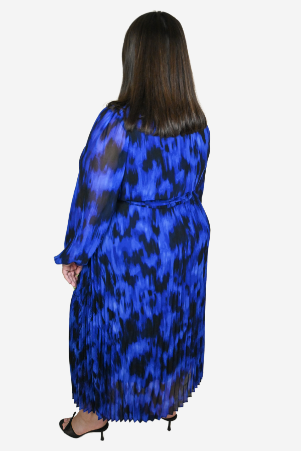 Pleated Print Midi Dress (2-22)