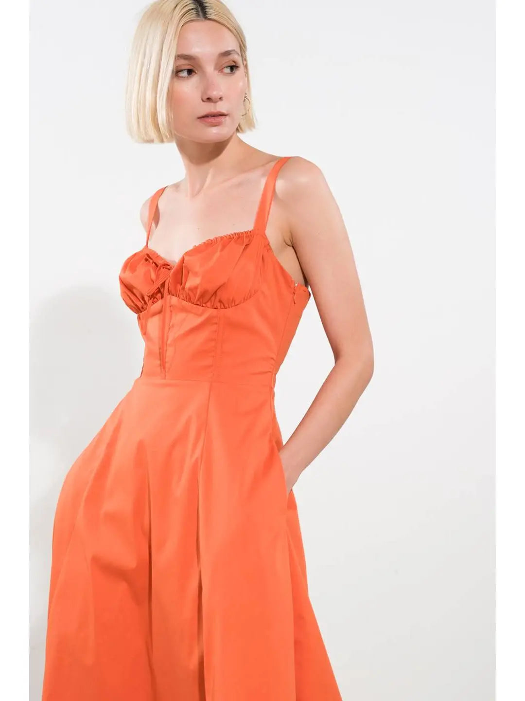 Bustier Fit & Flare Midi Dress