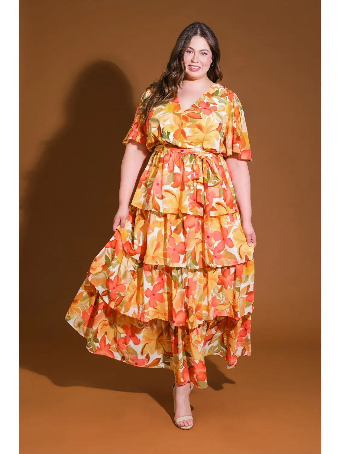 CURVE Tiered Autumn Maxi Dress