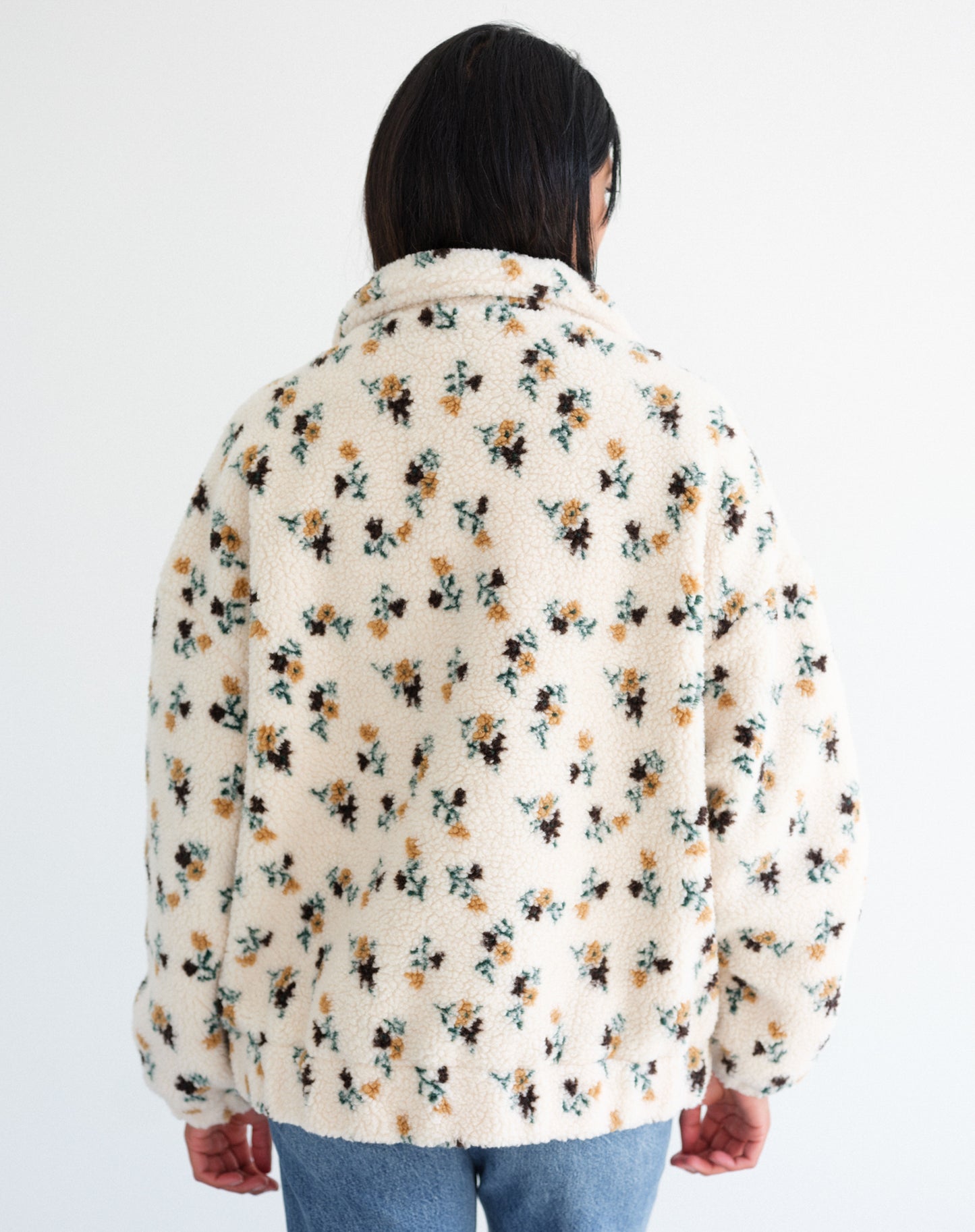 Floral Sherpa Jacket (S-3X)