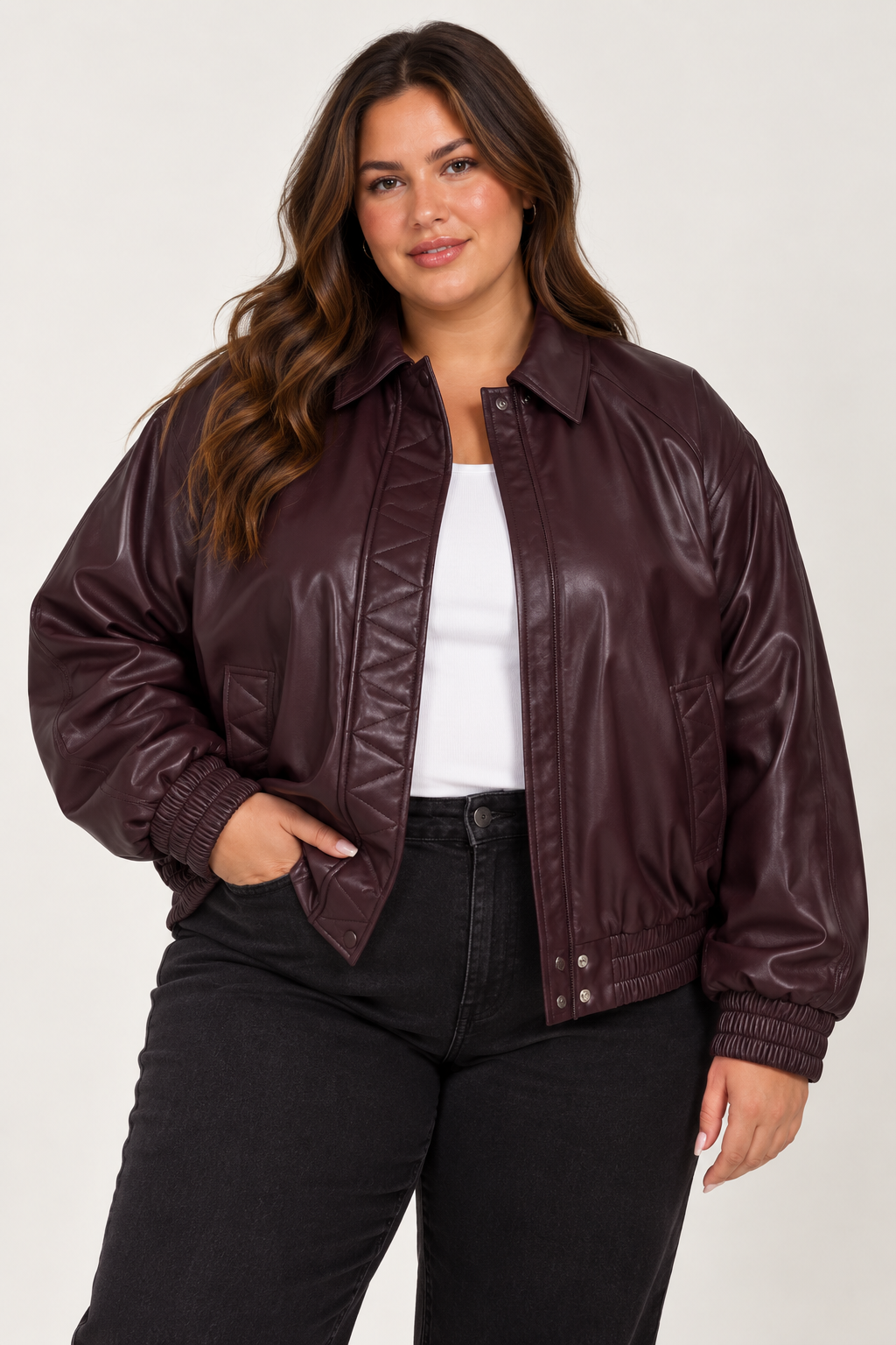 BRUNETTE THE LABEL Oversized Bomber (XS-3X)