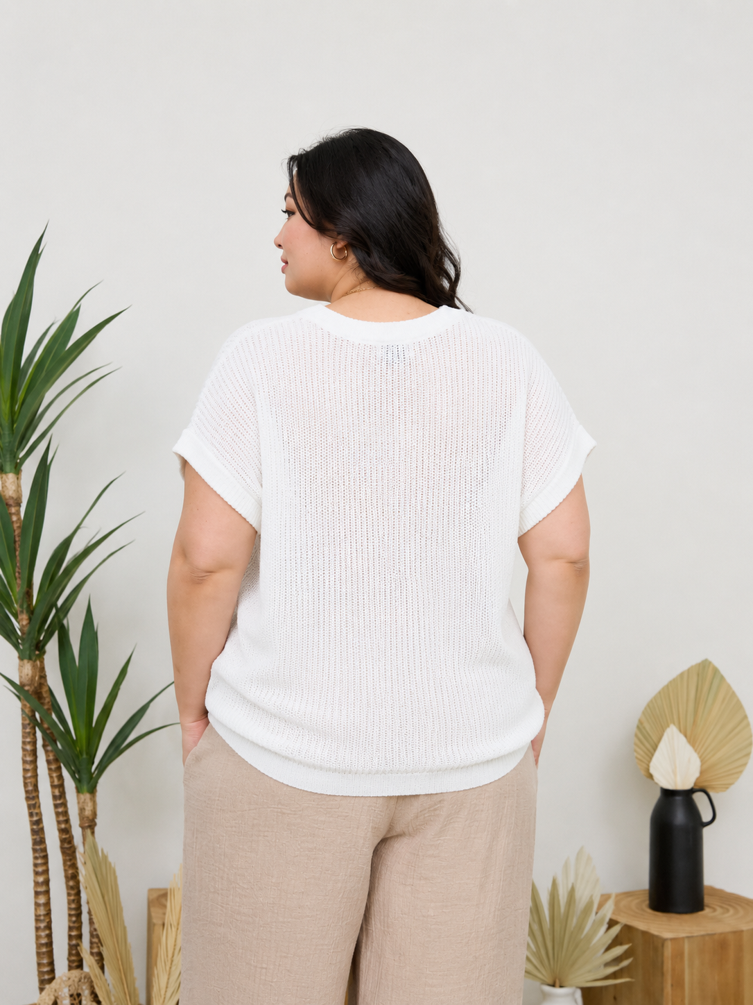 CURVE Open Knit SS Top