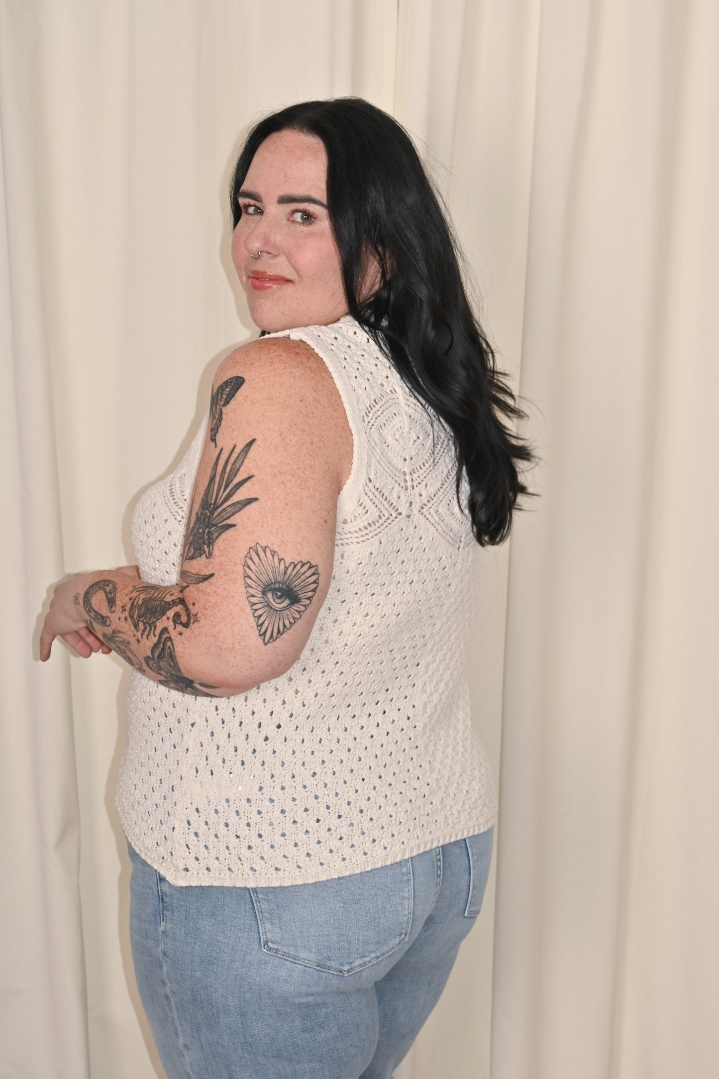 CURVE Pointelle Tank Sweater