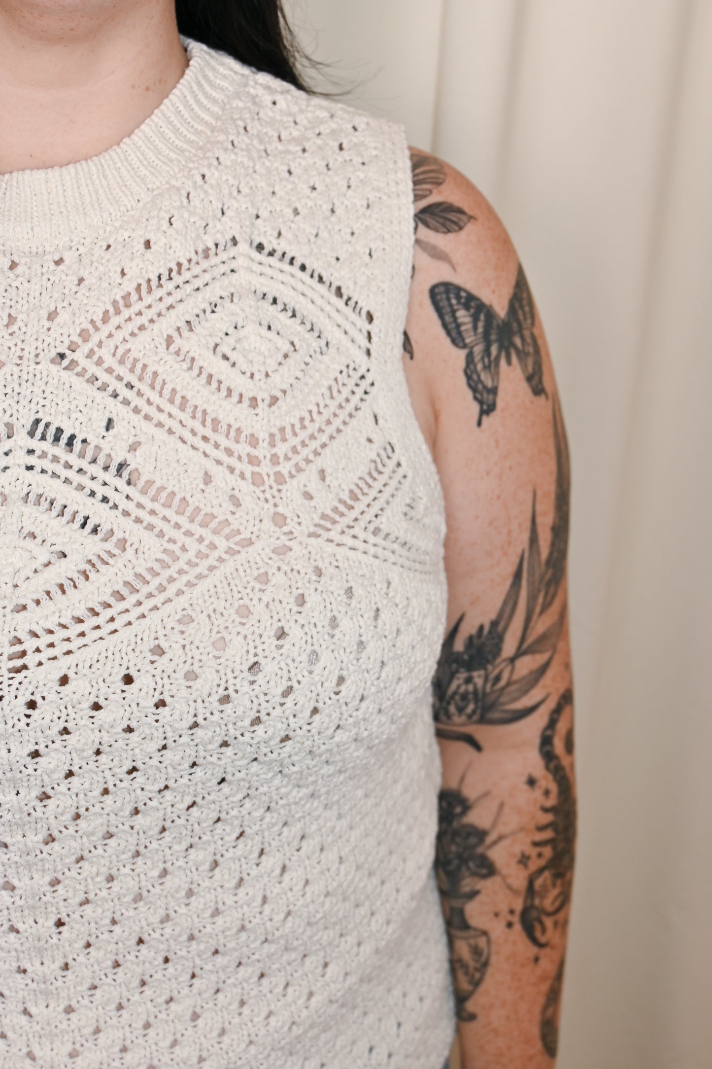 CURVE Pointelle Tank Sweater