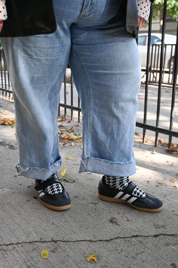 Houndstooth Crew Socks