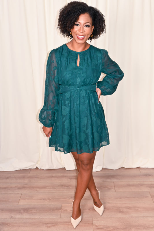 Botanical Whipser Mini Dress (S-3X)