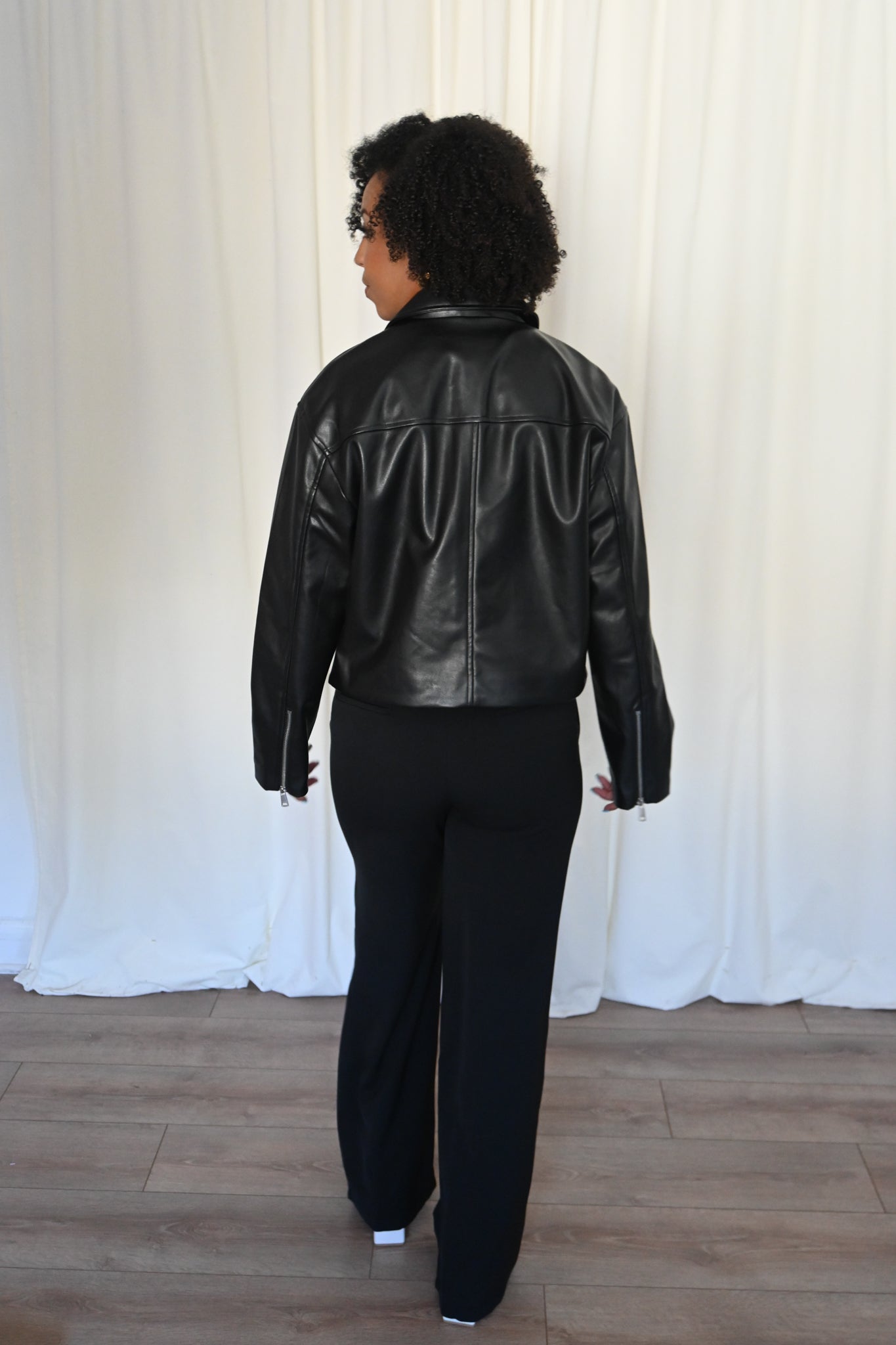 Faux Leather Zip Jacket
