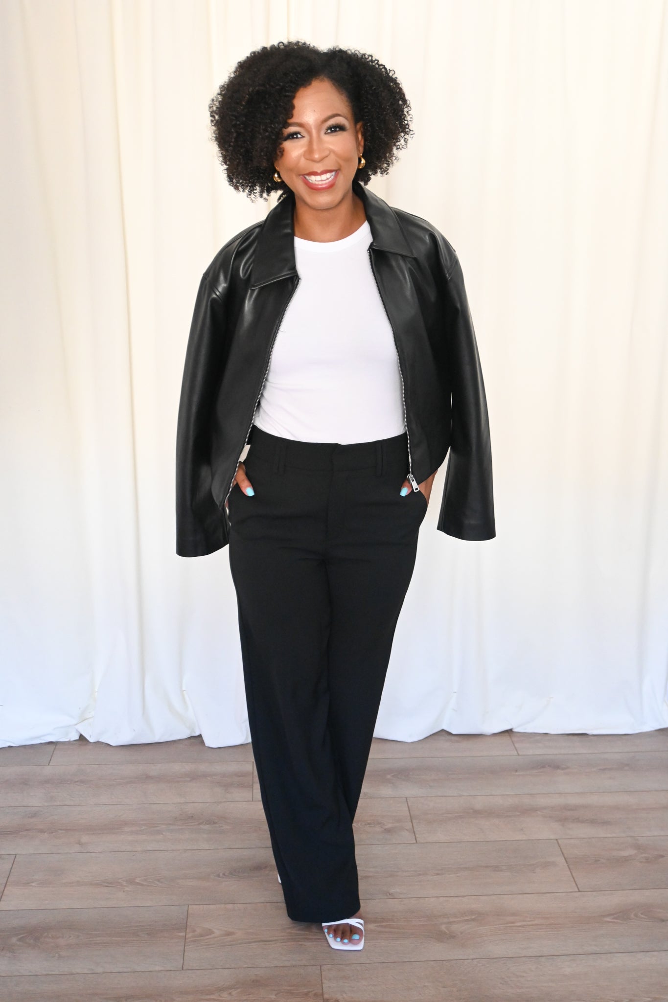 Faux Leather Zip Jacket