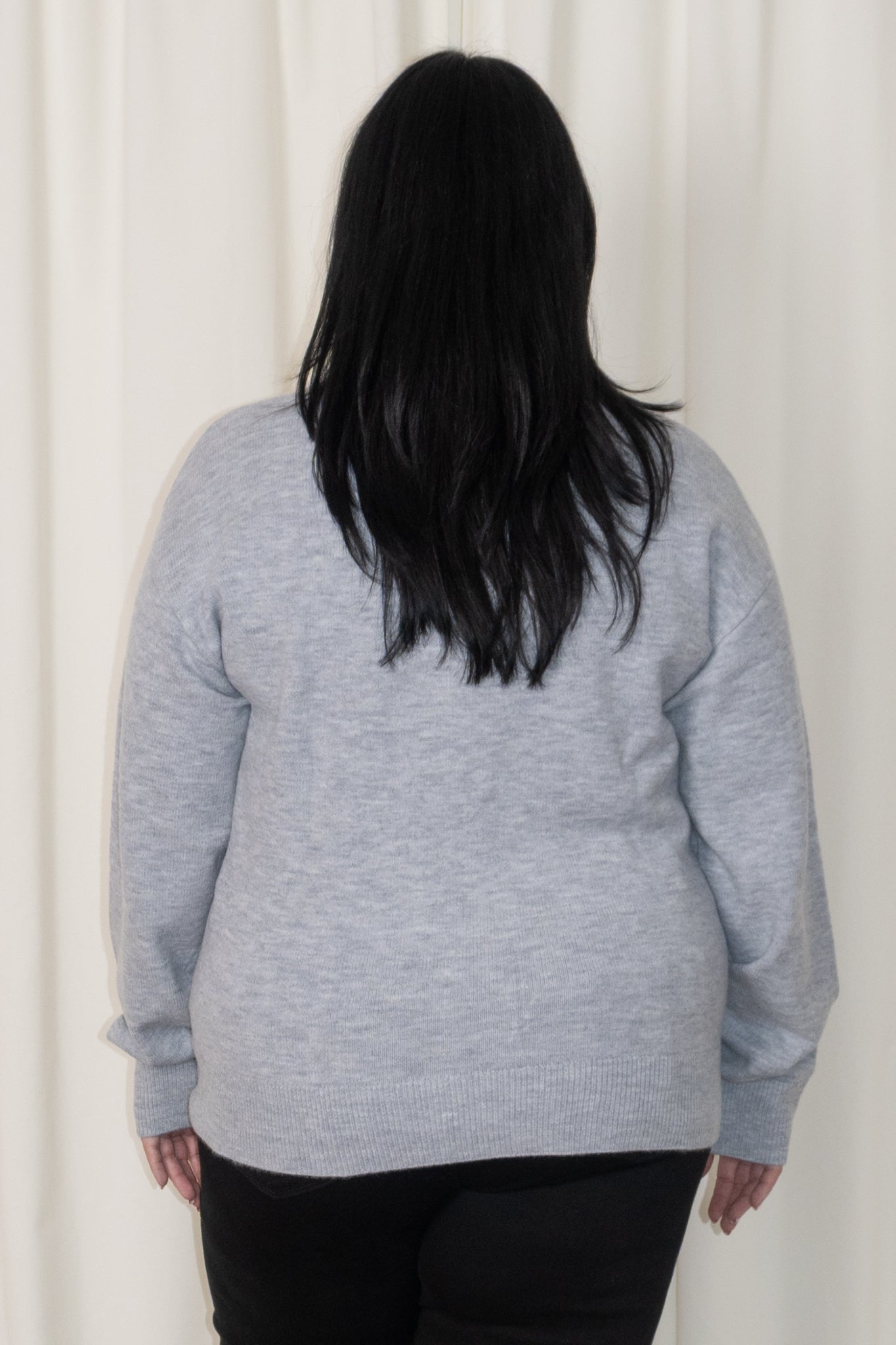 Oversized Knit Crew (S-XXXL ; Grey & Black)