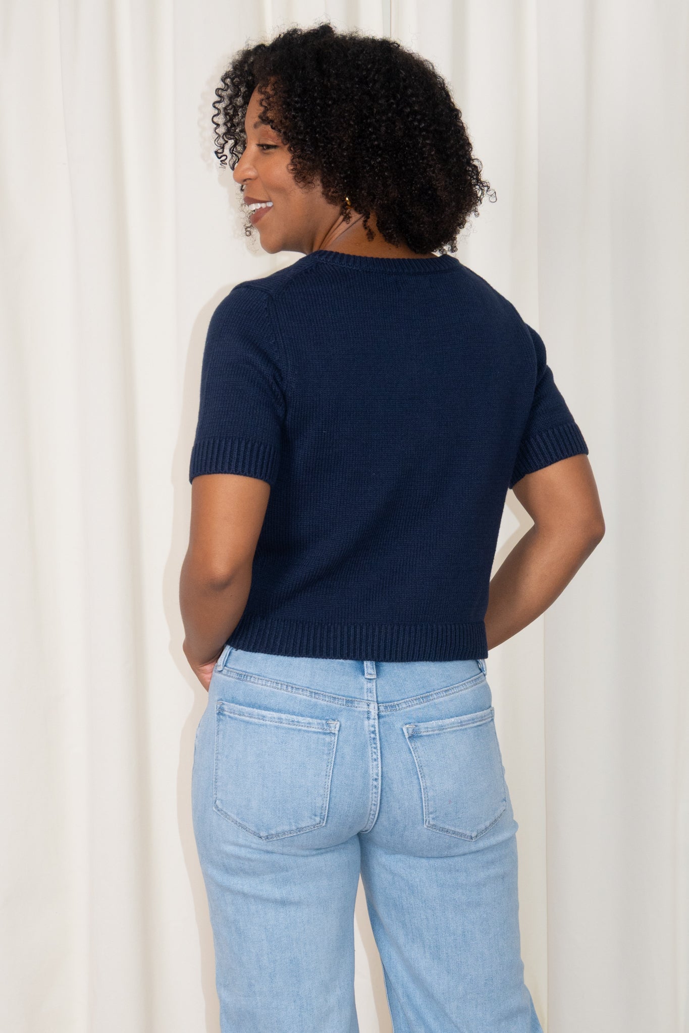 Short Sleeve Fine knit cardigan