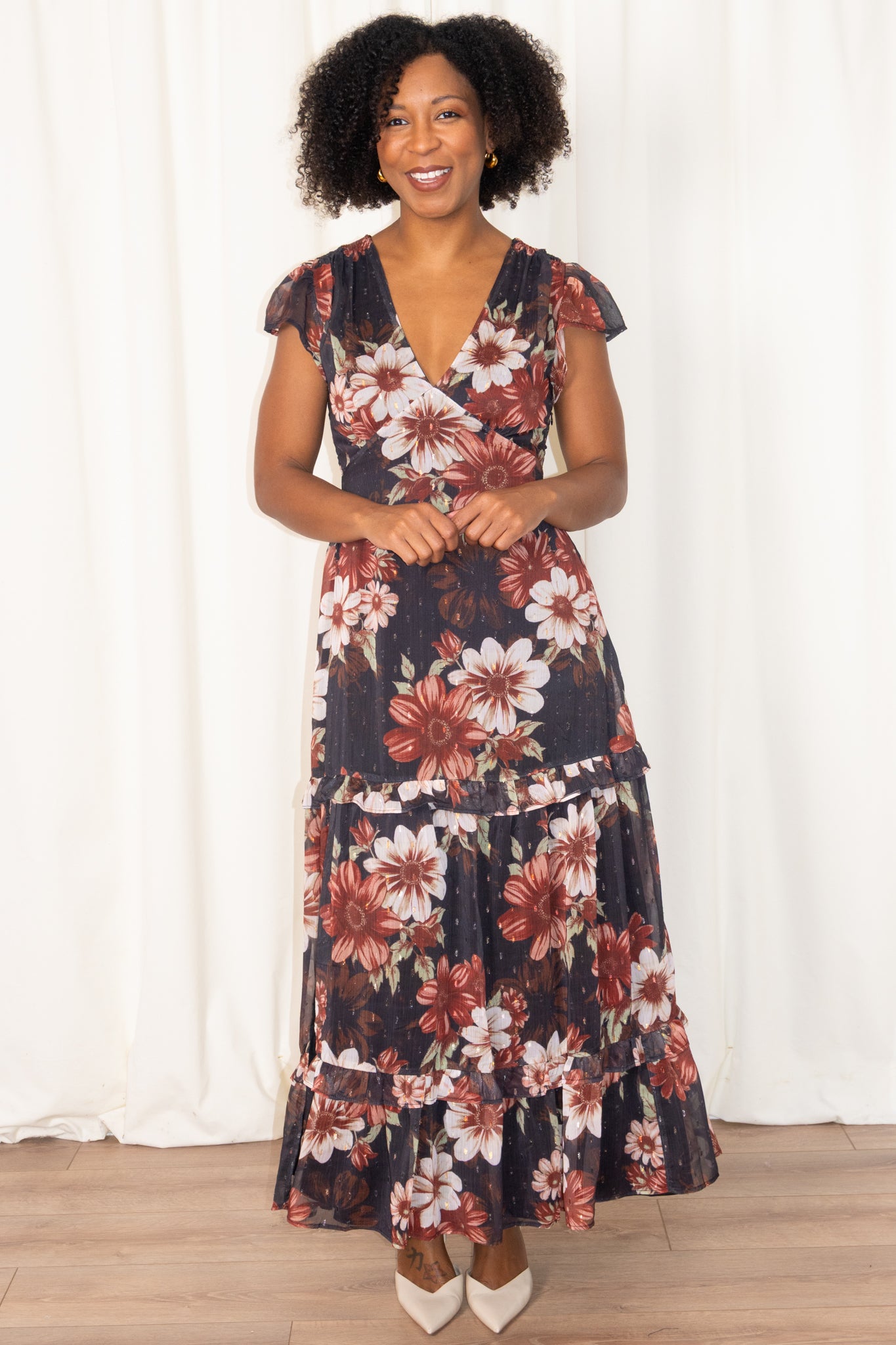 Floral Midi Dress (S-3X)