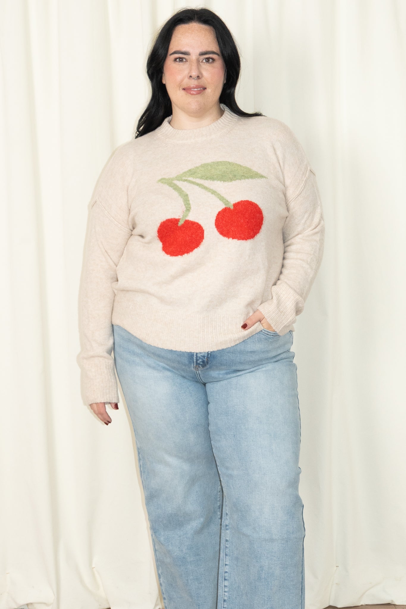 Cherry Pullover Sweater (S-3X)