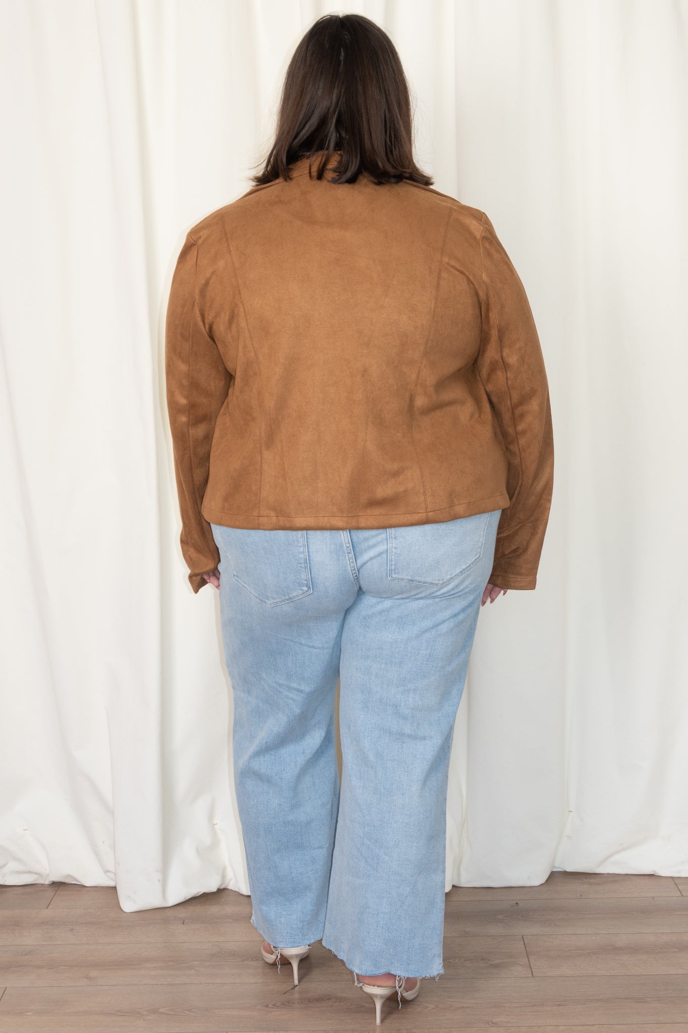 Faux Suede Moto Jacket (S-2X)