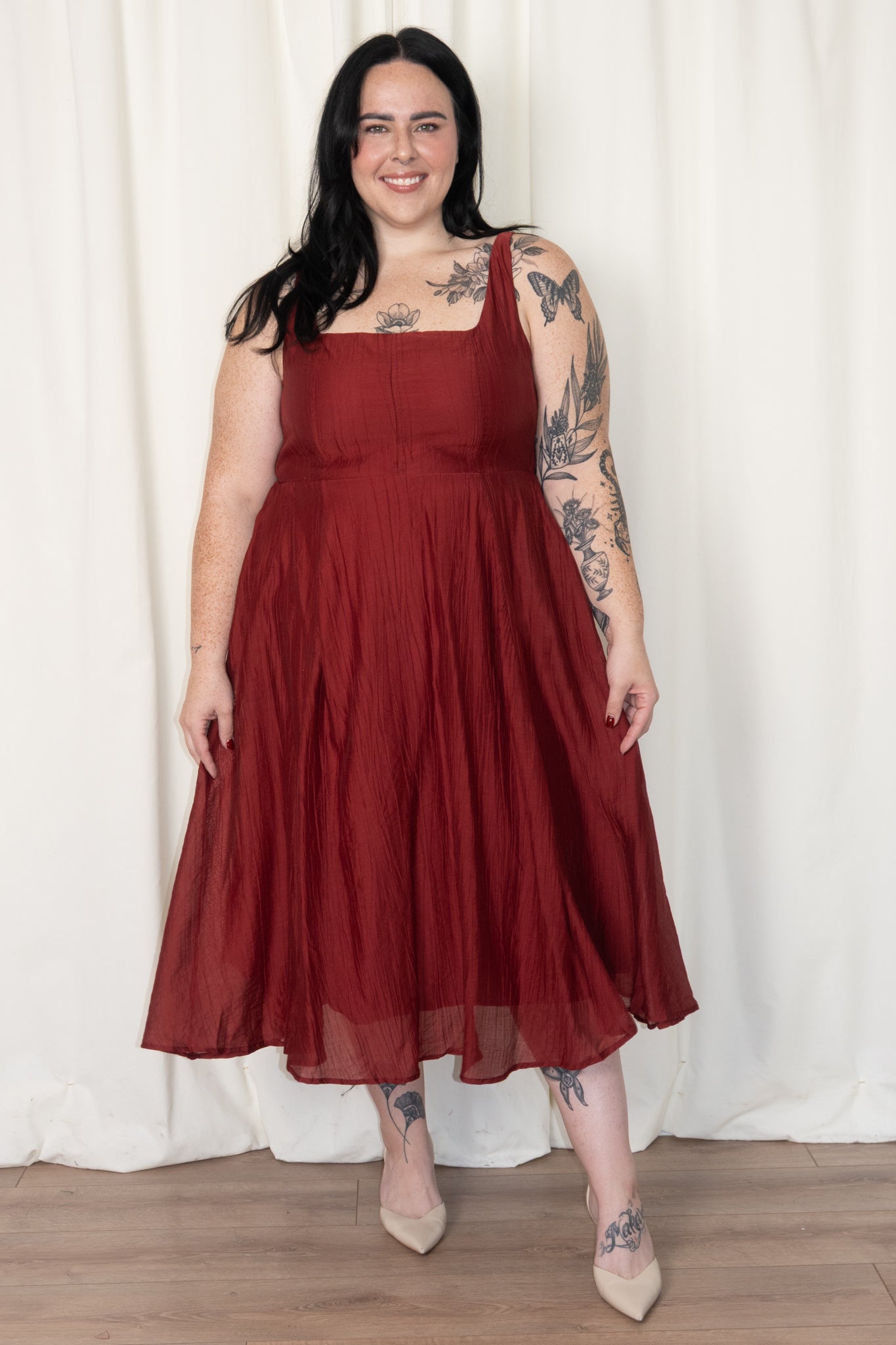 CURVE Square Neck Midi Dress