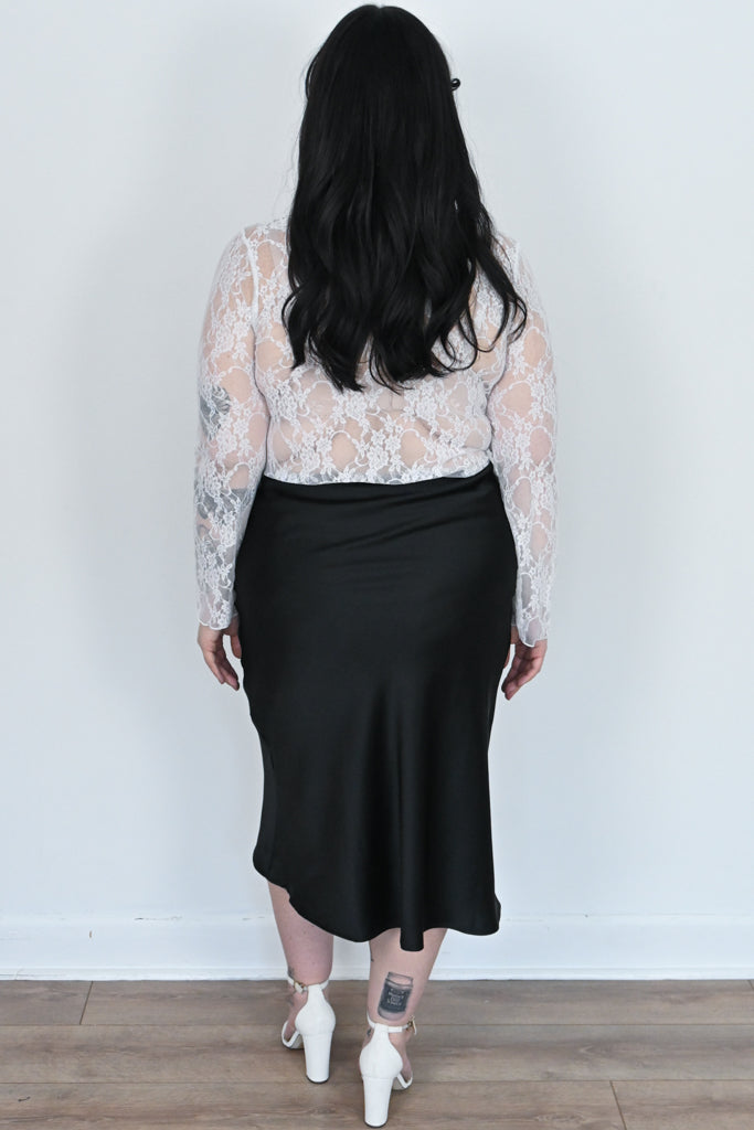 Midi Satin Slip Skirt (S-3X)