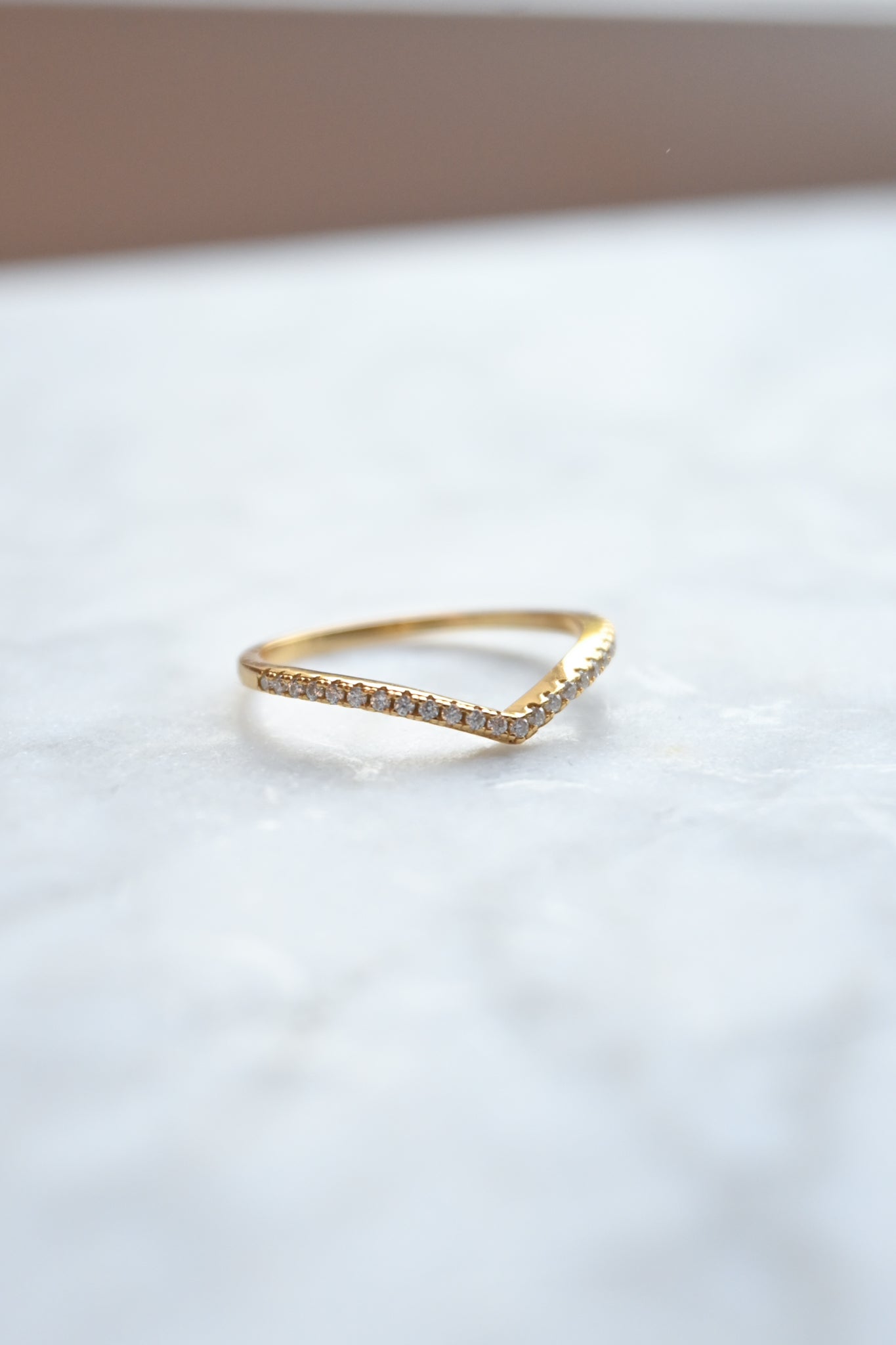 Dainty Pave V Ring