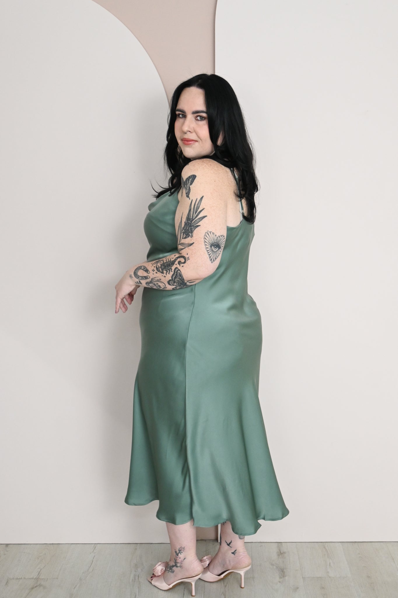 CURVE Satin Slip Dress (2 colors)