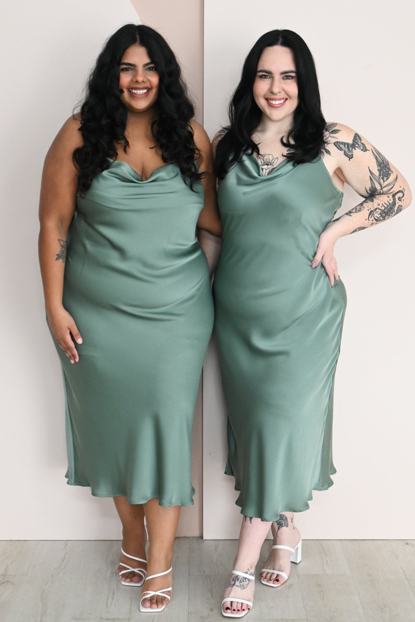 CURVE Satin Slip Dress (2 colors)