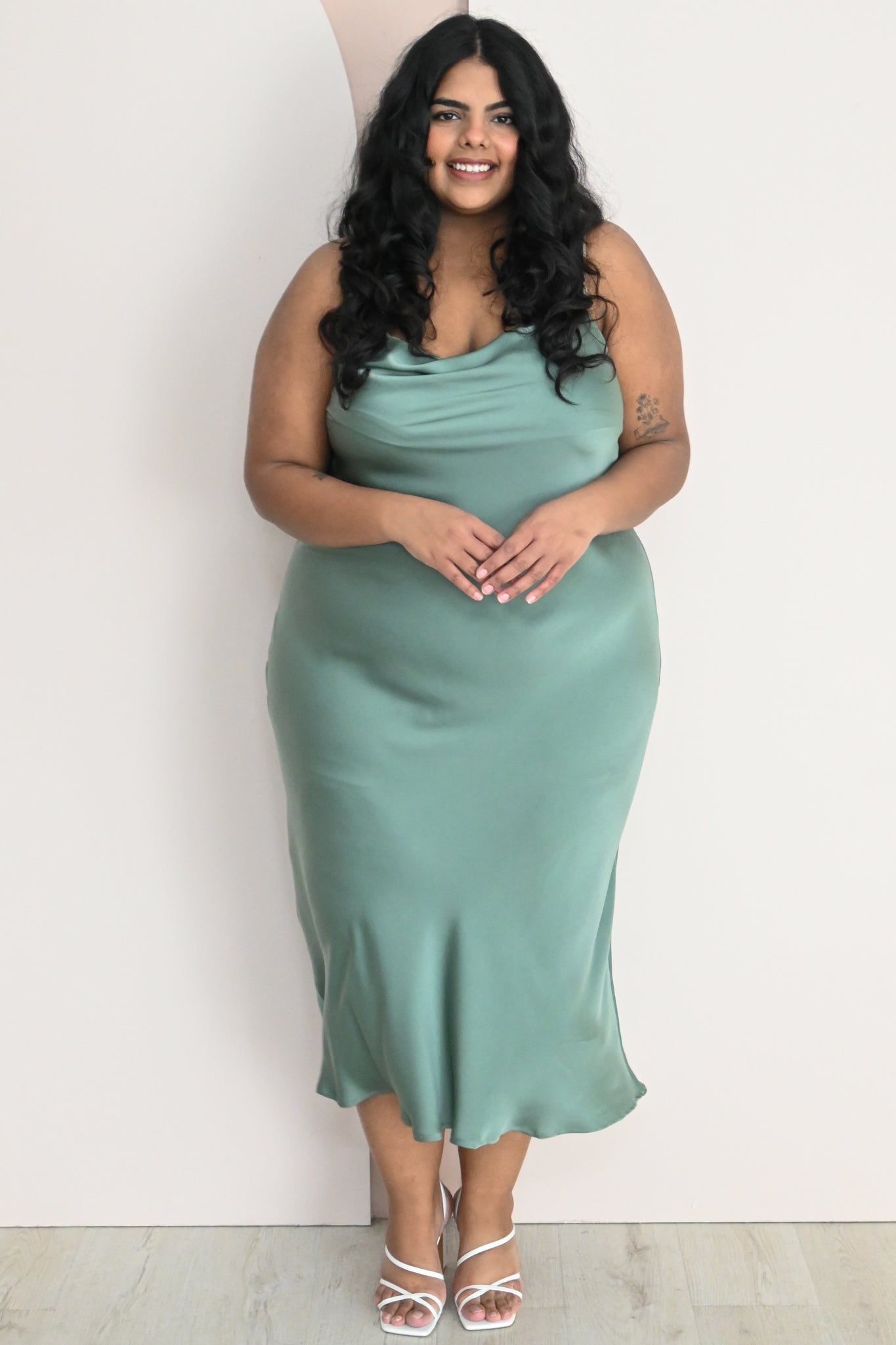 CURVE Satin Slip Dress (2 colors)