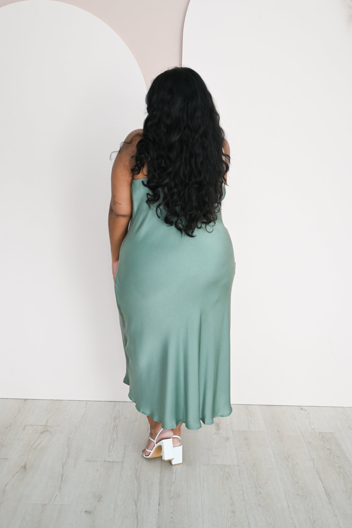CURVE Satin Slip Dress (2 colors)