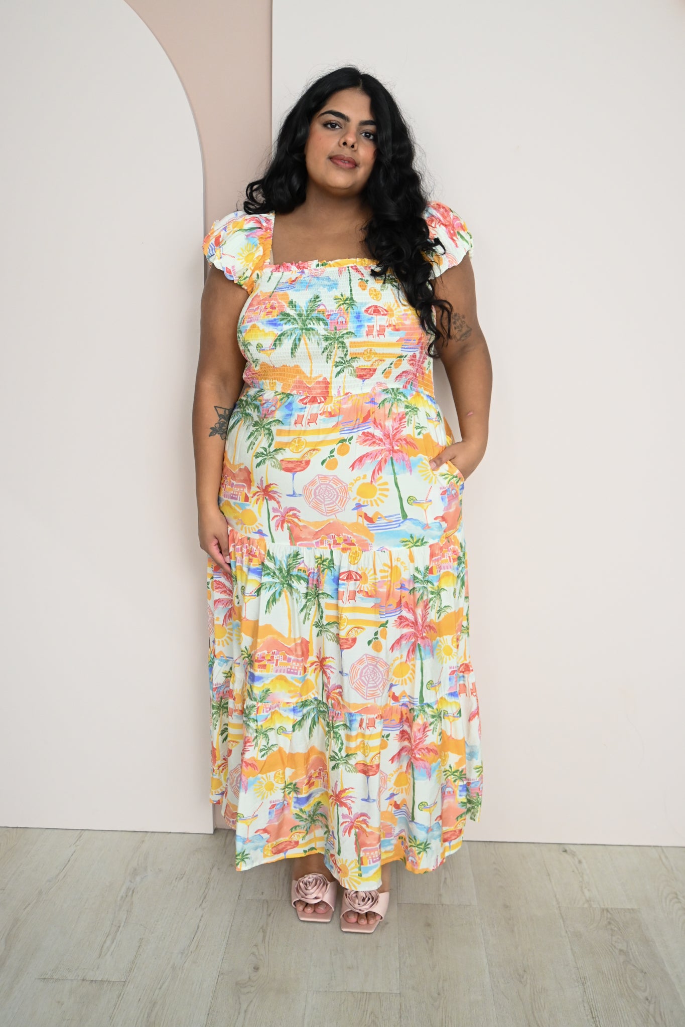 CURVE Tropical Midi dress