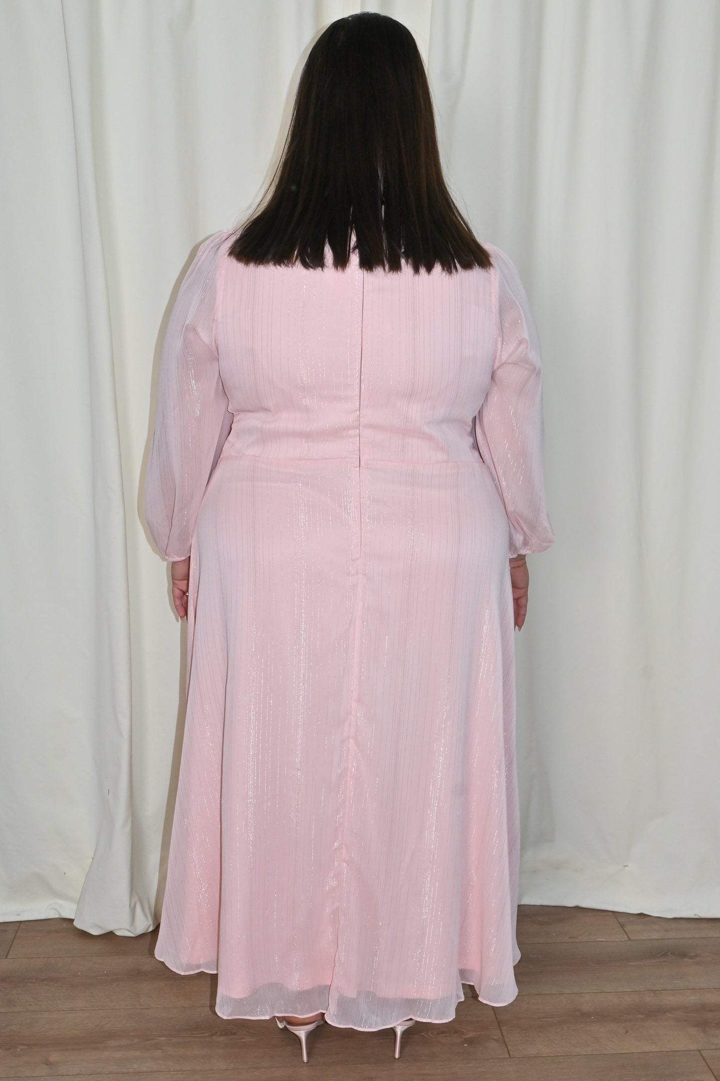 CURVE Lurex Chiffon Midi Dress